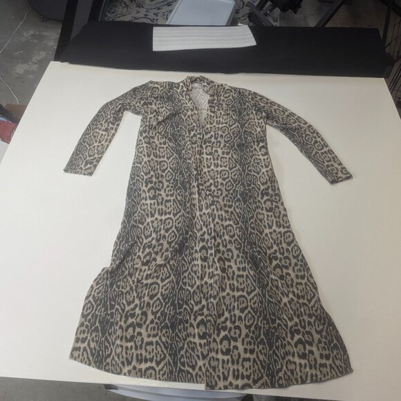 Ces Femme Size Small Long Open Cardigan Leopard Print - Picture 11 of 15